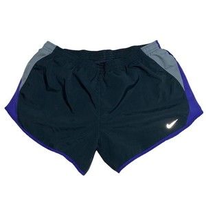 Nike Dry Fit Running Athletic Exercise Short Black Blue Accent Track Marathon